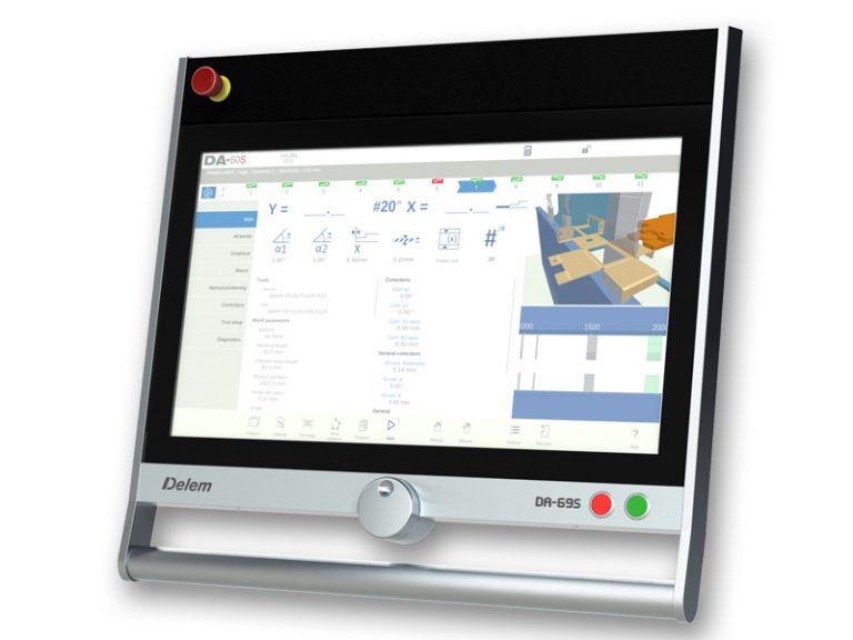 CNC élhajlító vezérlőpanel kezelése érintőkijelzőn keresztül